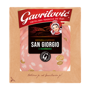 San Giorgio Mortadella Superiore with olives slices