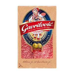 Gavrilović Winter salami slices