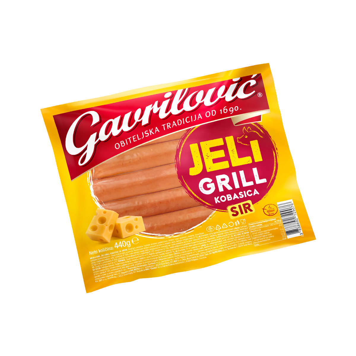 JELI Grill Sausage with Cheese 440g